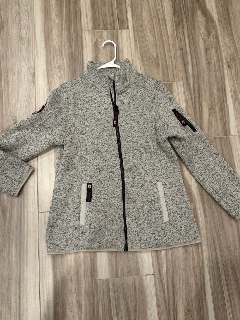 Women’s Heather Gray Teddy Jacket with Stand Collar